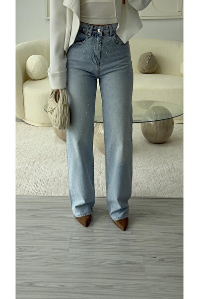 LUUNA STORE Blue Stone Wide Leg Jeans