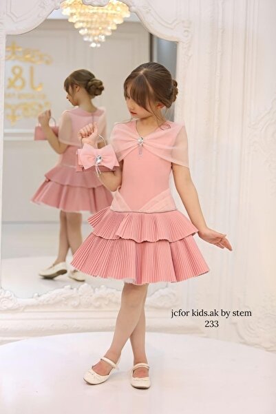 JC Pink Tulip Dress Girls' Birthday Party Dress for Kids' Events and Grand Oc...