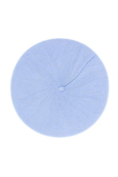 ButicCochet Women's beret, Buticcochet, one size, wool, dotted pattern, Blue ...