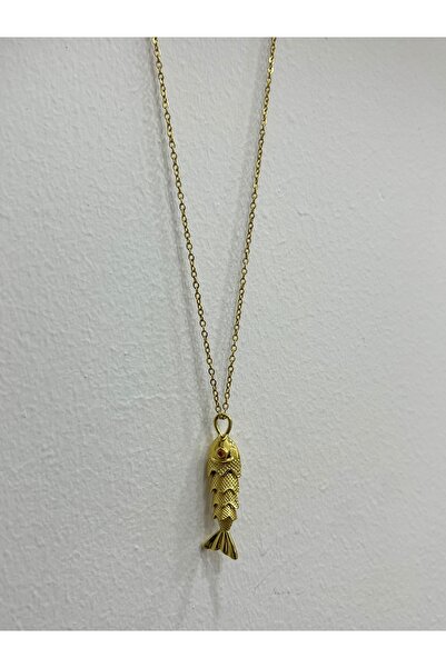 LUMI TAKI-SAAT Steel Gold Fish Necklace