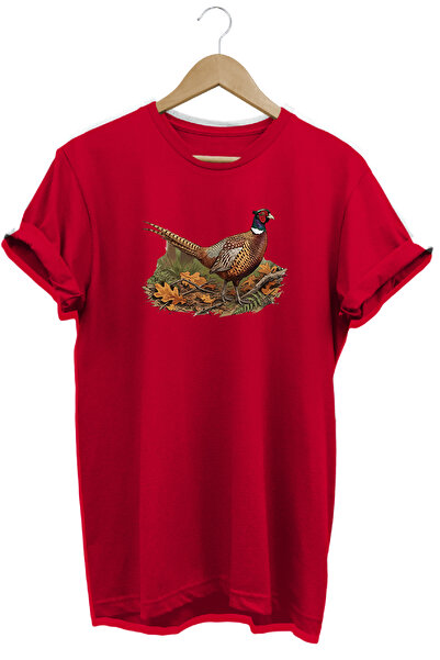 remonz Peacock Printed Crew Neck Cotton Outdoor and Camping T-Shirt