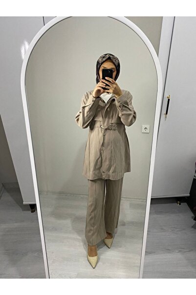 Efza Tensel model fermuarlı pantolonlu alt üst takım