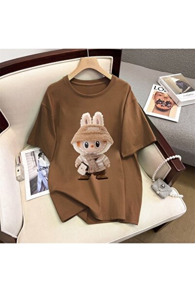 valeriae Tricou cu mânecă scurtă, croială lejeră, premium, cu imprimeu special