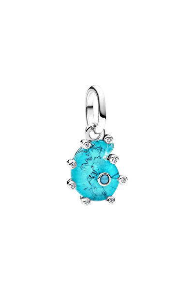 Charms Синя висулка от муранско стъкло във формата на морски охлюв