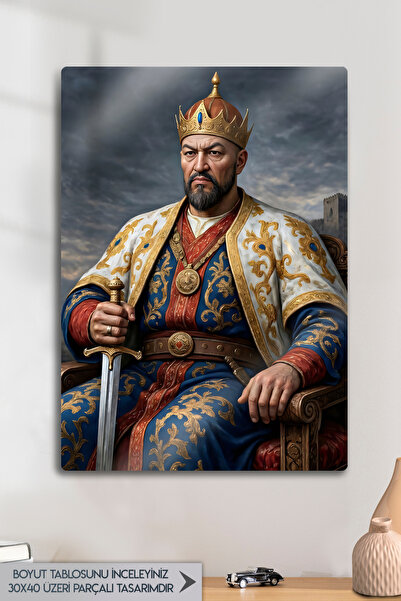 DekorHane Imprimare pe metal - Emir Timur Timurlenk, portret istoric turcesc,...