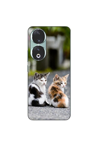 OEM Калъф, съвместим с Honor 90 5G, силиконов гел TPU, с шарка на котенца