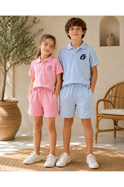 GMG Baby Lacost Collared Polo Fabric Sibling Combination Set for Girls and Bo...