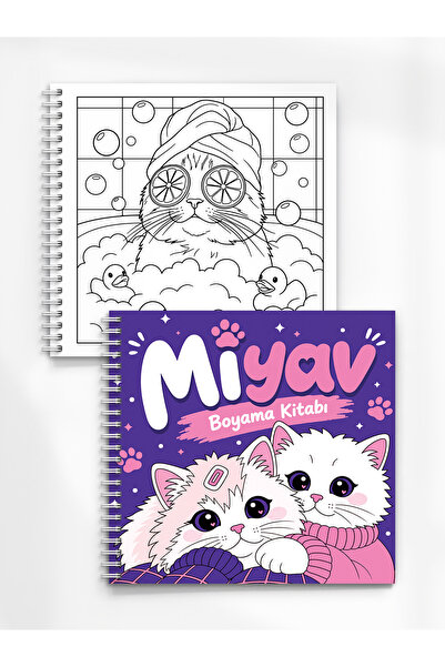 Henno Kedi Temalı Boyama Kitabı 20 Sayfa 21x20 cm Eğlenceli Aktivite Kitabı