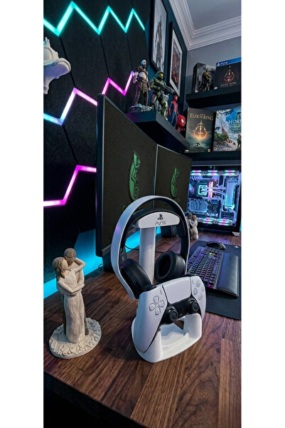 Chamelon Studio 2'si 1 Arada PS5 Kulaklık ve Gamepad Tutucu Oyuncu Standı - B...