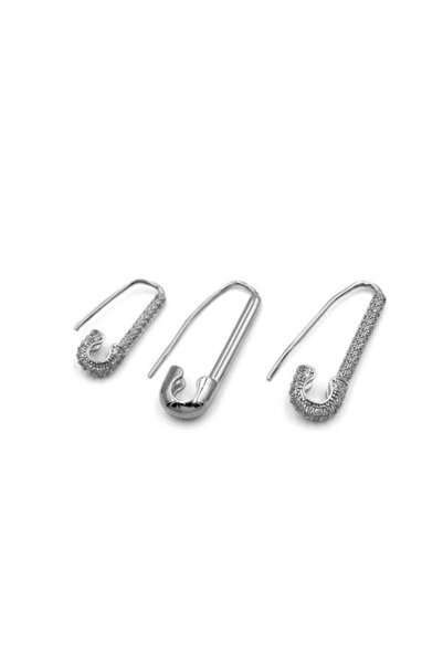 atastore2017 3-Piece Filkette Earrings - Silver