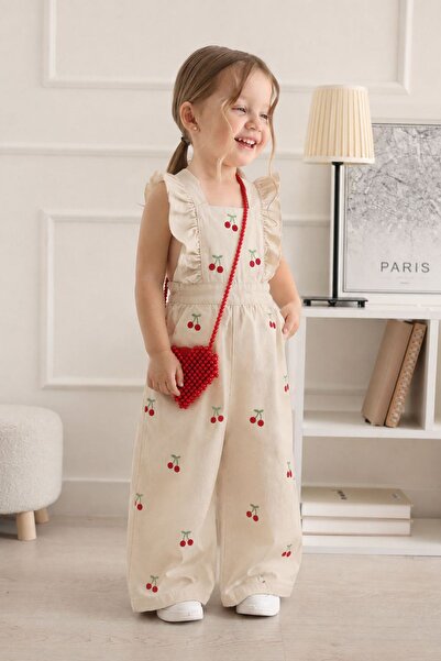 Minigimin Cicileri My Little One's Cherry Embroidery Detailed Girls' Cotton J...