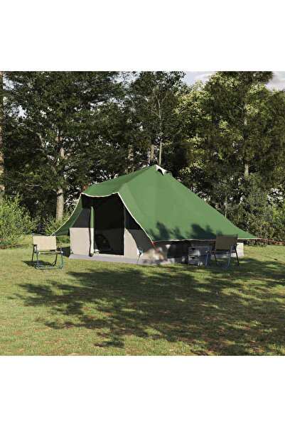 vidaxl Cort Tipi cu acoperis Verde 358 x 296 x 258 cm tafta