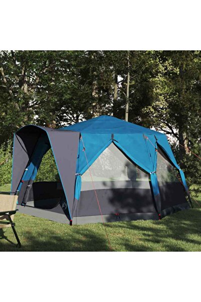 vidaxl Cort pentru 5 persoane Albastru si Gri 333 x 317 x 194 cm