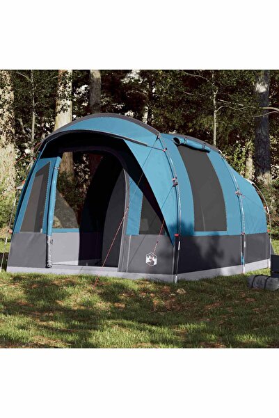 vidaxl Cort de camping pentru 3 persoane, albastru, impermeabil