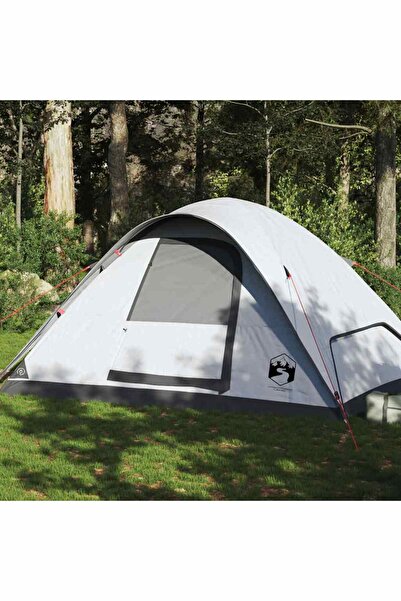 vidaxl Cort de familie cupola 6 persoane, alb opac textil impermeabil