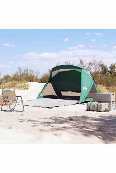 vidaxl Cort de plaja 2 persoane, verde marin, impermeabil