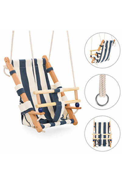 GINGER HOME Leagan din lemn pentru copii tip sezlong Style Swing,sezut moale ...