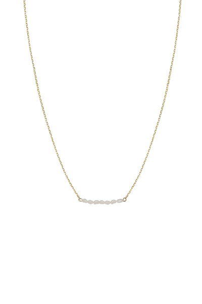 Lisa&Co. Silver Chain Moving Pearls Yellow gold plated silver / Freshwater pe...
