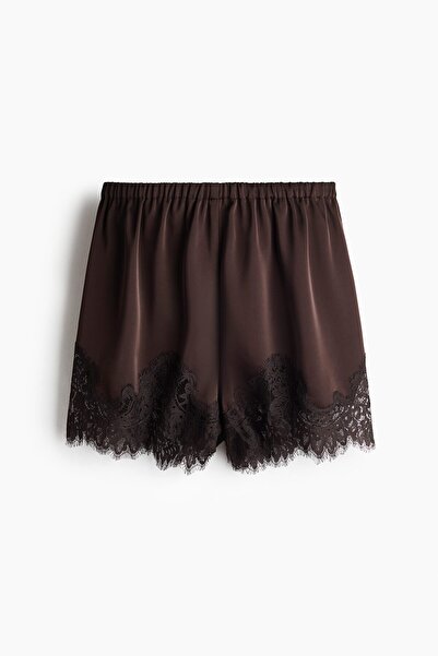 H&M Dantel Şeritli Saten Şort
