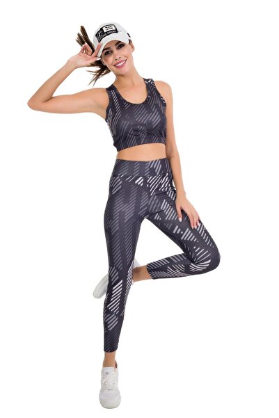 Lady Lingerie Kadın Sporcu Crop Ve Tayt Fitness Takım