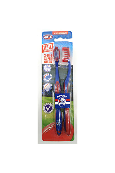 AFL Set Duo, Afl, Western Bulldogs, Toothbrush, 2 pcs