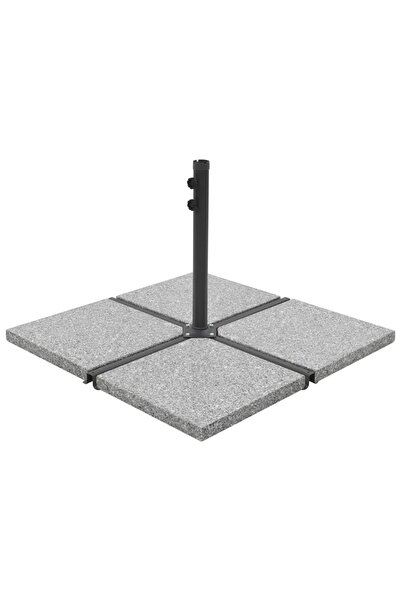 vidaxl Plăci de greutate umbrelă, 4 buc., gri, 100 kg, granit, pătrat