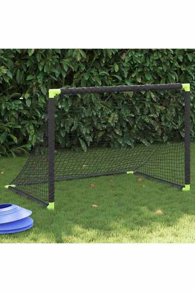 vidaxl Poartă de fotbal pentru copii, pliabilă, negru, 90x64x64 cm