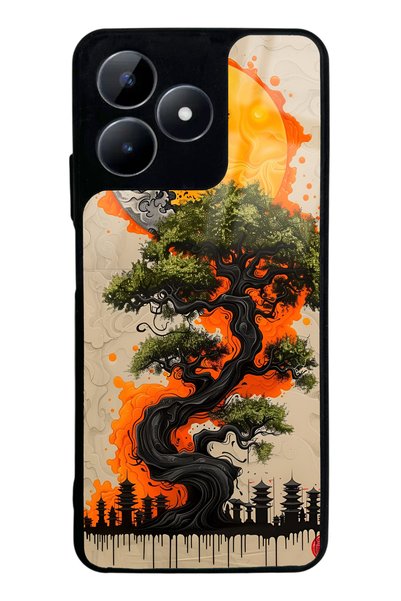 Spoyi Realme C53 Glossy Phone Case with Pagoda Silhouette Design