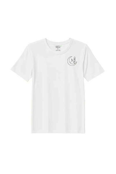 BYFT Threads Eid T-Shirt - Moonlit Mosque Outline Embroidered Design, Premium...