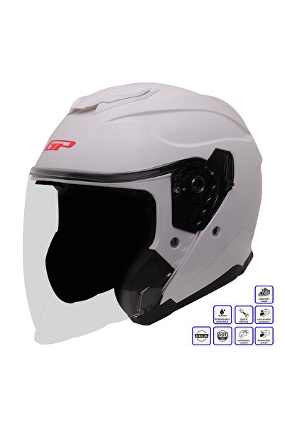 GP KOMPOZİT MKS009-W Şeffaf Vizörlü Motosiklet Yarım Kask