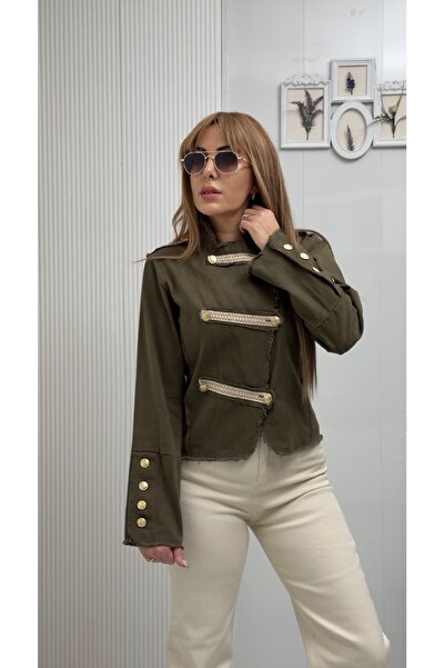 ModayButik Retro Line Gold Şerit Ceket
