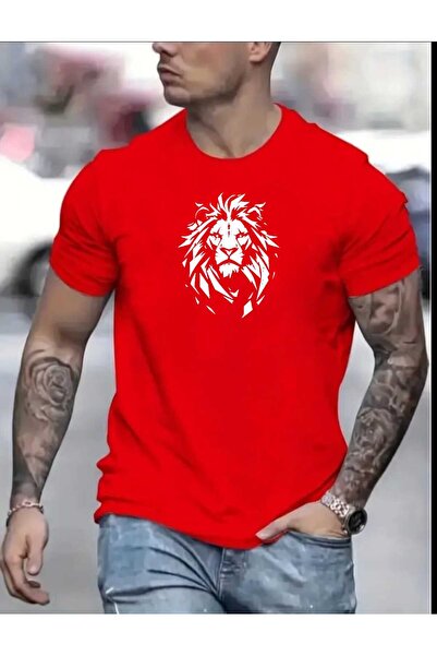 tkn your style تيشيرت رجالي بتصميم طباعة LION من تريند تي شيرت