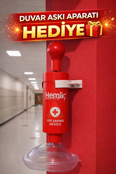 hemlic pump ÜTS Kayıtlı ilkyardim vakum kiti duvar askı aparatlı kirmizi yada...