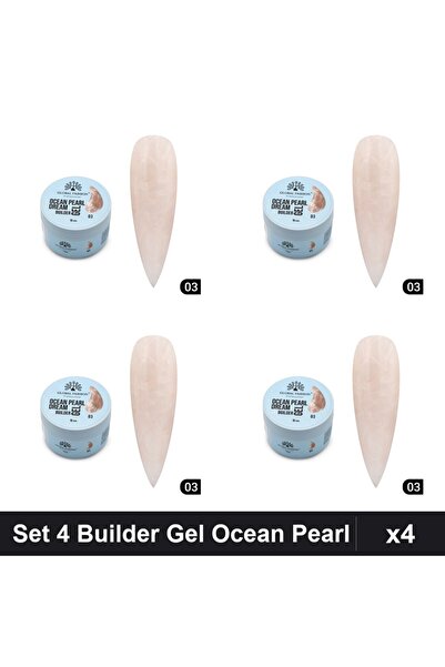 global fashion Set 4 Builder Gel Ocean Pearl Dream 15g, Constructie Unghii Ge...
