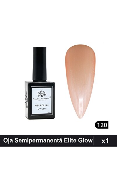 global fashion Oja Semipermanentă Elite Glow 15ml, Gel Polish UV/LED Manichiură