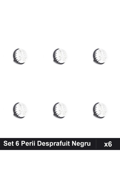 NAİLS Set 6 Perii Rotunde Desprafuit Unghii, Negru, Buffere Manichiura Profes...