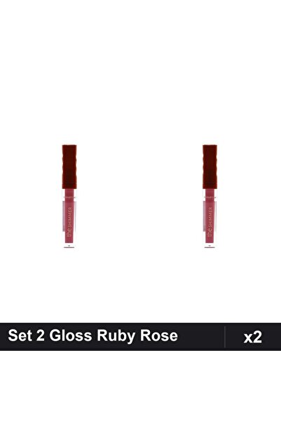 Ruby Rose Set of 2 Lip Gloss The Shimmer 03, Shiny Liquid Lipstick
