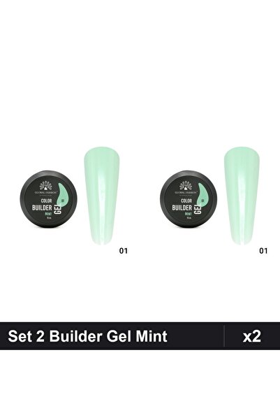 global fashion Set 2 Color Builder Gel UV 15g Global Fashion, Nuanta Mint 01,...