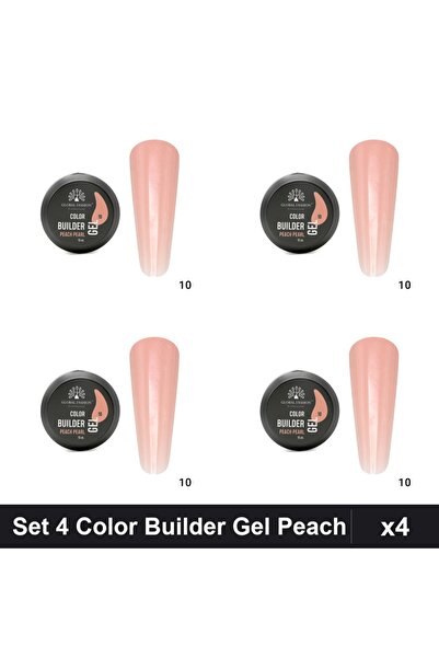 global fashion Set 4 Color Builder Gel UV 15g Global Fashion, Nr.10 Peach Pea...