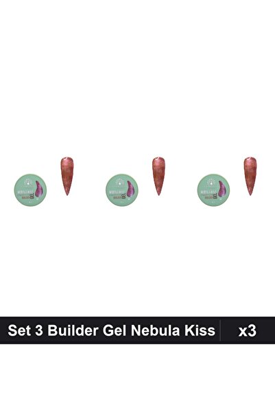 global fashion Set 3 Builder Gel Nebula Kiss Nr.07 15g, Constructie Unghii UV...