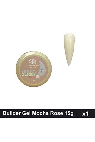 global fashion Builder Gel Mocha Rose 15g, Constructie Unghii, Gel UV/LED Pro...