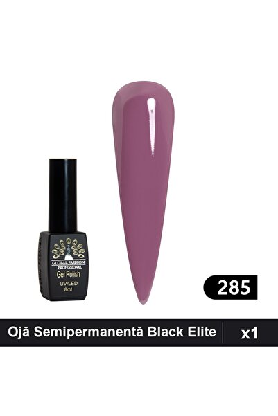 global fashion Ojă Semipermanentă Black Elite 8ml, Manichiură UV/LED, 1 Bucată