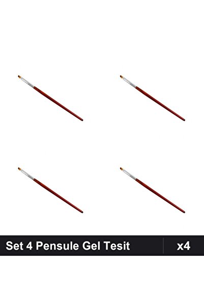 NAİLS Set 4 Pensule Gel Tesit Nr.4 Manichiură, Aplicare Profesională UV/LED