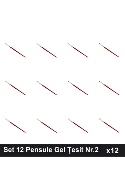 NAİLS Set 12 Pensule Manichiură Gel Țesit Nr.2, Pensule Profesionale Aplicare...