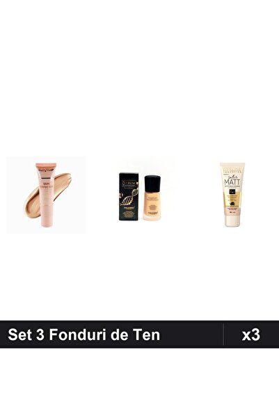 Ruby Rose Set of 3 Foundations, Shades 04/106/101, Skin Perfector/TLM/Eveline...