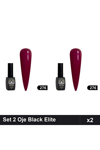 global fashion Set 2 Oje Semipermanente Black Elite 8ml, Manichiura UV/LED,