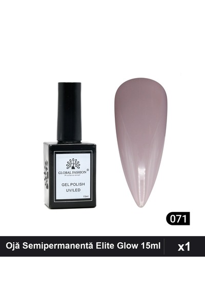 global fashion Ojă Semipermanentă Elite Glow 15ml, Gel Polish UV/LED, Nuanta 071