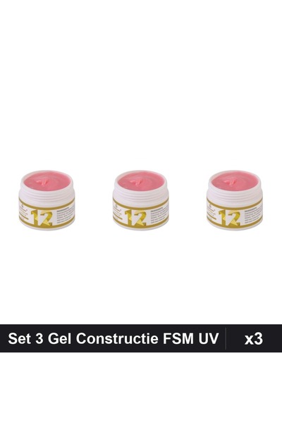 FSM Set 3 Gel Constructie UV LED 15g, Builder Gel Manichiura Profesionala
