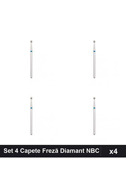 NAİLS Set 4 Capete Freză Diamant NBC Bilută Albastră 2,3mm, Duritate Mare Man...