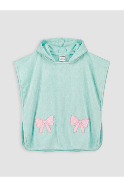 LC Waikiki Güli̇s Gi̇yi̇m^New Season Turquoise Cotton Baby Girl Poncho Towel